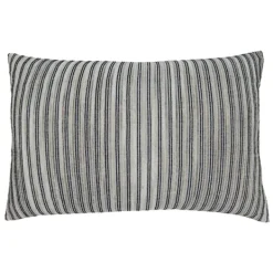 Pillows-Kirkland's Home Onyx Corded Line Stripe Lumbar Throw Pillow Black/Gray/White