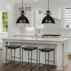 Bar Stools & Counter Height Stools-Kirkland's Home Onyx Modern Metal Curve Seat Bar Stool Black