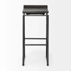 Bar Stools & Counter Height Stools-Kirkland's Home Onyx Modern Metal Curve Seat Bar Stool Black