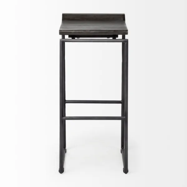 Bar Stools & Counter Height Stools-Kirkland's Home Onyx Modern Metal Curve Seat Bar Stool Black
