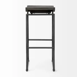 Bar Stools & Counter Height Stools-Kirkland's Home Onyx Modern Metal Curve Seat Bar Stool Black
