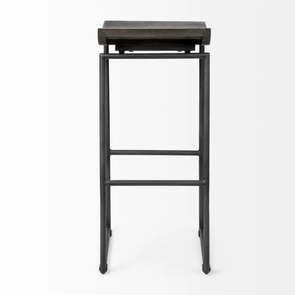 Bar Stools & Counter Height Stools-Kirkland's Home Onyx Modern Metal Curve Seat Bar Stool Black