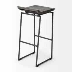Bar Stools & Counter Height Stools-Kirkland's Home Onyx Modern Metal Curve Seat Bar Stool Black