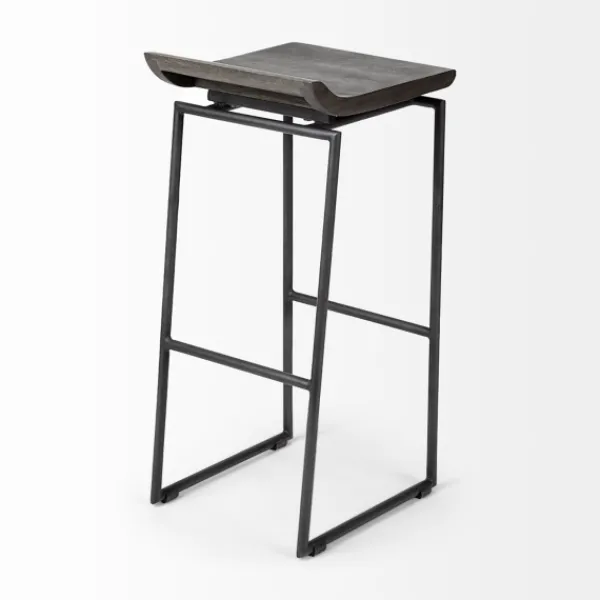 Bar Stools & Counter Height Stools-Kirkland's Home Onyx Modern Metal Curve Seat Bar Stool Black