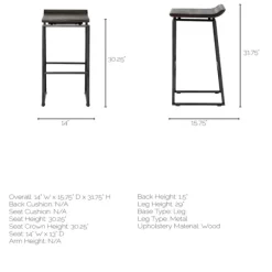 Bar Stools & Counter Height Stools-Kirkland's Home Onyx Modern Metal Curve Seat Bar Stool Black