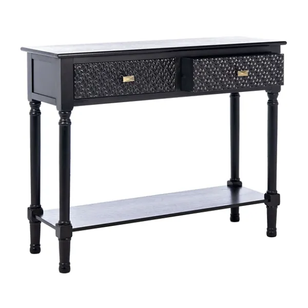 Console Tables-Kirkland's Home Onyx Raised Texture Diamond Console Table Black