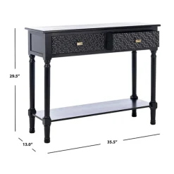 Console Tables-Kirkland's Home Onyx Raised Texture Diamond Console Table Black