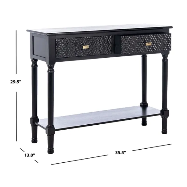Console Tables-Kirkland's Home Onyx Raised Texture Diamond Console Table Black