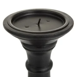 Candle Holders-Kirkland's Home Onyx Turned Wood 3-Pc. Candle Holder Set Black