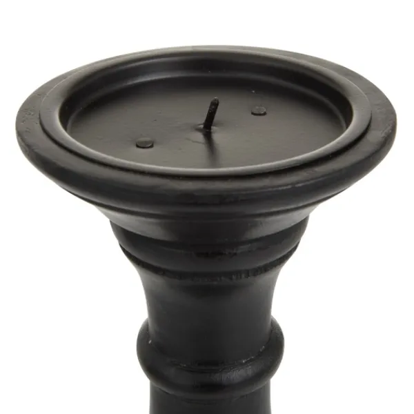 Candle Holders-Kirkland's Home Onyx Turned Wood 3-Pc. Candle Holder Set Black