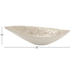 Decorative Bowls & Jars-Kirkland's Home Opalescent Mussel Shell Inlay Bowl White/Ivory
