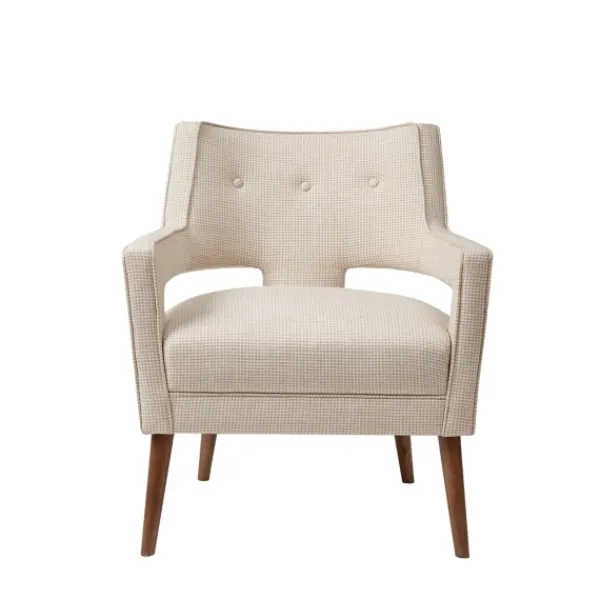 Accent Chairs-Kirkland's Home Open Back Mid-Century Modern Nicoli Armchair Ivory