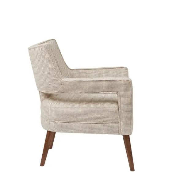 Accent Chairs-Kirkland's Home Open Back Mid-Century Modern Nicoli Armchair Ivory