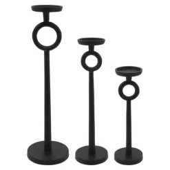 Candle Holders-Kirkland's Home Open Circle Taper Candle Holder, 21 In. Black