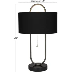 Table Lamps-Kirkland's Home Open Metal Loop Table Lamp Black