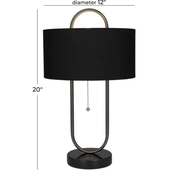 Table Lamps-Kirkland's Home Open Metal Loop Table Lamp Black