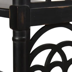 Entryway Furniture-Kirkland's Home Open Shelf Cathedral Ends Console Table Black
