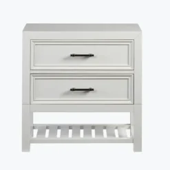 Nightstands-Kirkland's Home Open Slat Serena Nightstand White