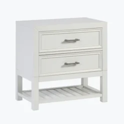Nightstands-Kirkland's Home Open Slat Serena Nightstand White