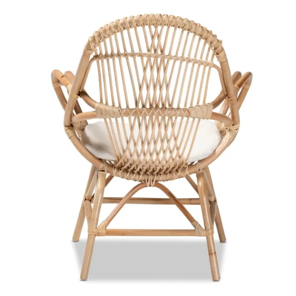 Accent Chairs-Kirkland's Home Open Woven Rattan Accent Chair White