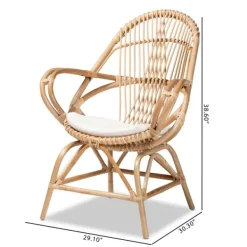 Accent Chairs-Kirkland's Home Open Woven Rattan Accent Chair White