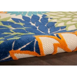 Outdoor Rugs-Kirkland's Home Orange Bright Floral Burst Outdoor Area Rug, 7X10 Multi