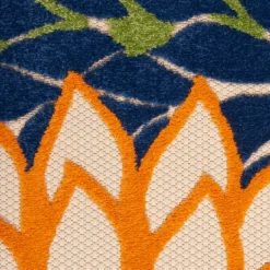 Outdoor Rugs-Kirkland's Home Orange Bright Floral Burst Outdoor Area Rug, 7X10 Multi