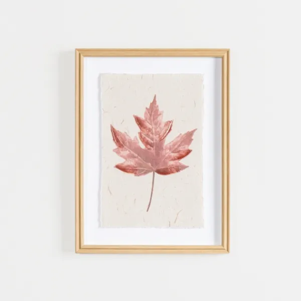 Framed Art-Kirkland's Home Orange Maple Leaf Framed Art Print White/Orange
