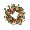 Wreaths-Kirkland's Home Orange Mixed Spring Floral Wreath Multi