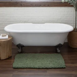 Bathroom Rugs-Kirkland's Home Oregano Chenille Bath Mat, 34 In. Green