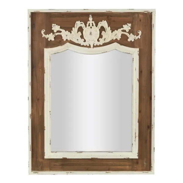Decorative Mirrors-Kirkland's Home Ornate Antique White Wood Wall Mirror