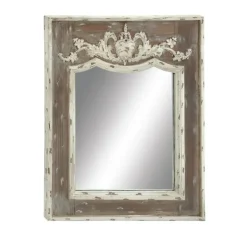 Decorative Mirrors-Kirkland's Home Ornate Antique White Wood Wall Mirror