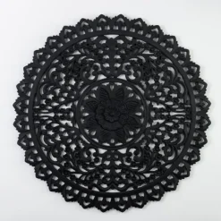 Wall Plaques-Kirkland's Home Ornate Carved Medallion Wall Plaque, 40 In. Black