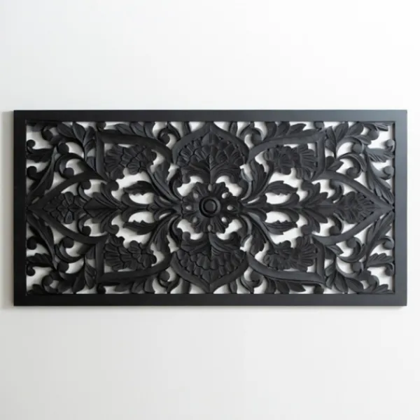 Wall Plaques-Kirkland's Home Ornate Carved Wall Plaque Black