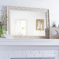 Framed Mirrors-Kirkland's Home Ornate Ivory Framed Mirror, 30.5X42.5 In.