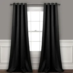 Curtains & Drapes-Kirkland's Home Out Curtain Panel Set, 84 In. Black