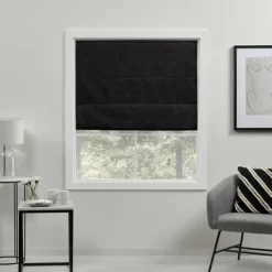 Curtains & Drapes-Kirkland's Home Out Roman Shade, 23 In. Black