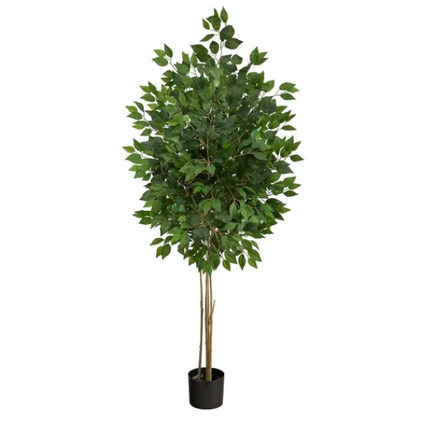 Trees & Topiaries-Kirkland's Home Outdoor Bright Green Ficus Tree, 64 In.