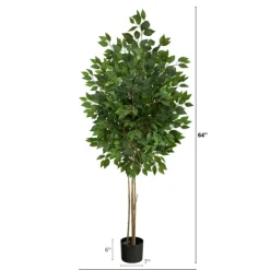 Trees & Topiaries-Kirkland's Home Outdoor Bright Green Ficus Tree, 64 In.