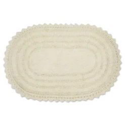 Bathroom Rugs-Kirkland's Home Oval Classic Crochet Bath Mat Ivory