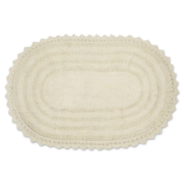 Bathroom Rugs-Kirkland's Home Oval Classic Crochet Bath Mat Ivory
