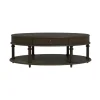 Coffee Tables-Kirkland's Home Oval Wood 2-Tier Coffee Table Brown