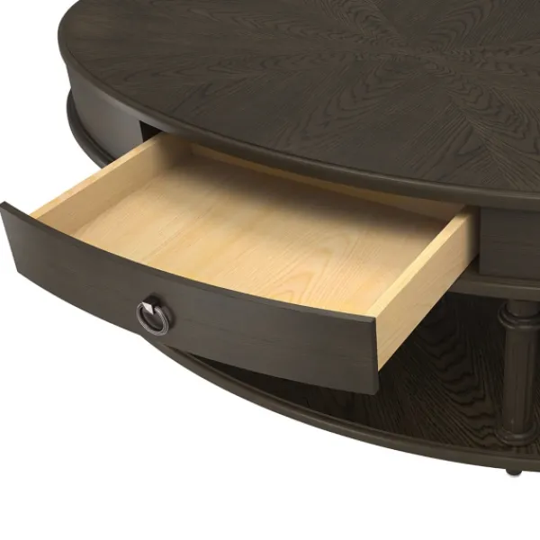 Coffee Tables-Kirkland's Home Oval Wood 2-Tier Coffee Table Brown