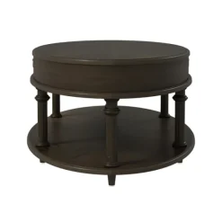 Coffee Tables-Kirkland's Home Oval Wood 2-Tier Coffee Table Brown