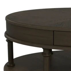 Coffee Tables-Kirkland's Home Oval Wood 2-Tier Coffee Table Brown