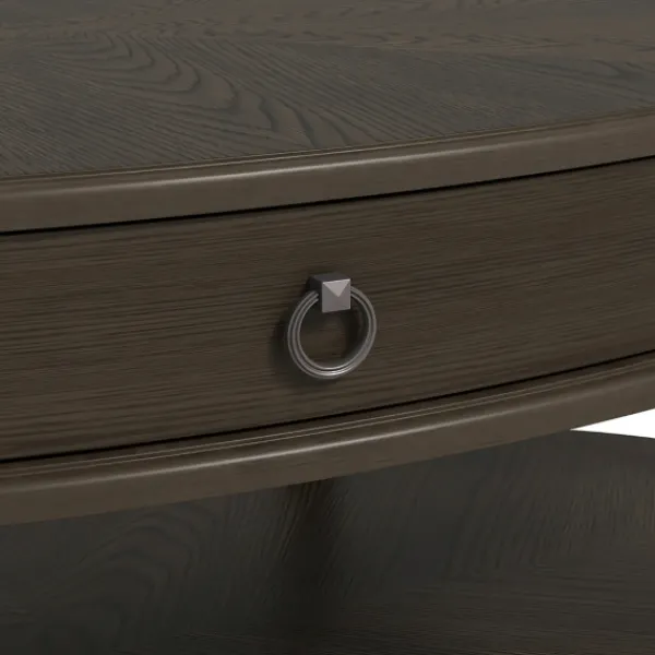 Coffee Tables-Kirkland's Home Oval Wood 2-Tier Coffee Table Brown