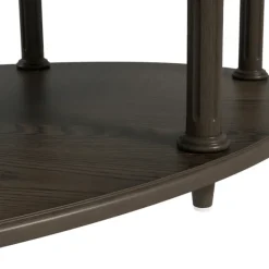 Coffee Tables-Kirkland's Home Oval Wood 2-Tier Coffee Table Brown