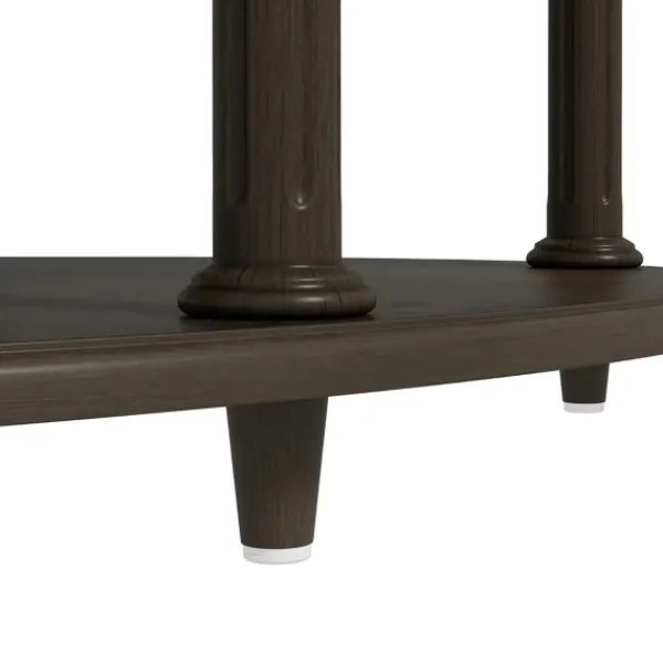 Coffee Tables-Kirkland's Home Oval Wood 2-Tier Coffee Table Brown