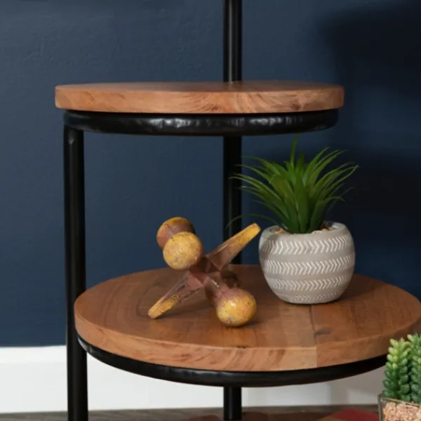 Accent & End Tables-Kirkland's Home Overlapping Acacia Wood Side Table Brown