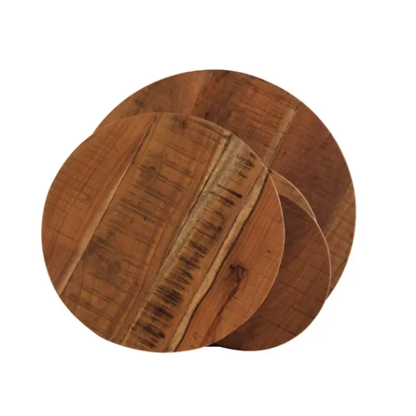 Accent & End Tables-Kirkland's Home Overlapping Acacia Wood Side Table Brown